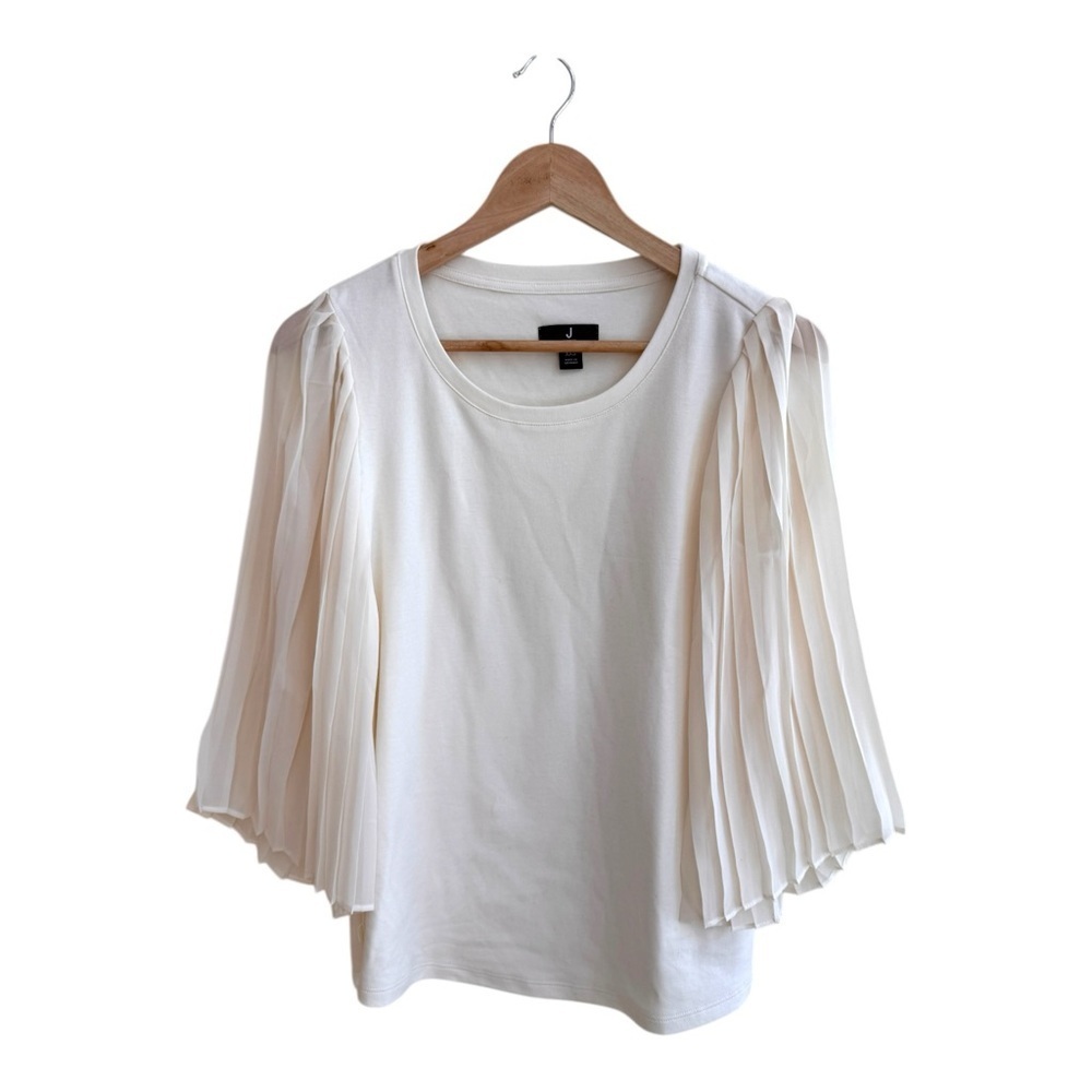 Jason Wu Ivory Pleated 3/4 Flare Sleeve Knit Top Womens Size XXS